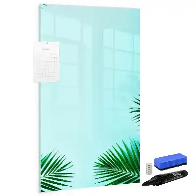 Magnetisk whiteboard med motiv af eksotiske blade