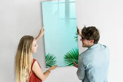 Magnetisk whiteboard med motiv af eksotiske blade
