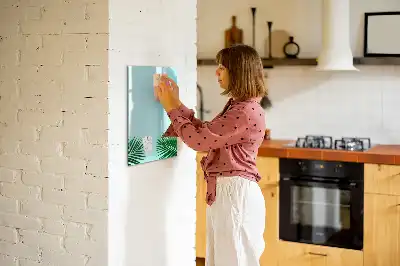 Magnetisk whiteboard med motiv af eksotiske blade