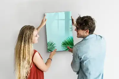 Magnetisk whiteboard med motiv af eksotiske blade