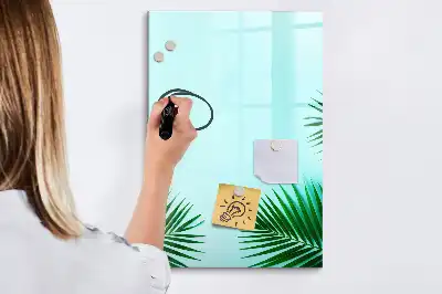 Magnetisk whiteboard med motiv af eksotiske blade