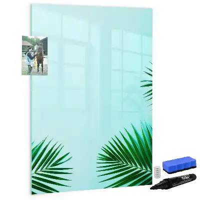 Magnetisk whiteboard med motiv af eksotiske blade