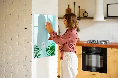 Magnetisk whiteboard med motiv af eksotiske blade