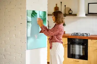 Magnetisk whiteboard til tør afstørring motiv med palmeblade