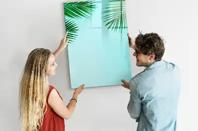Magnetisk whiteboard til tør afstørring motiv med palmeblade