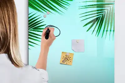 Magnetisk whiteboard til tør afstørring motiv med palmeblade