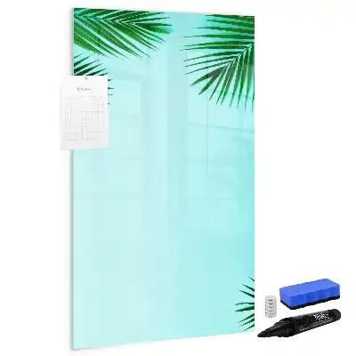 Magnetisk whiteboard til tør afstørring motiv med palmeblade