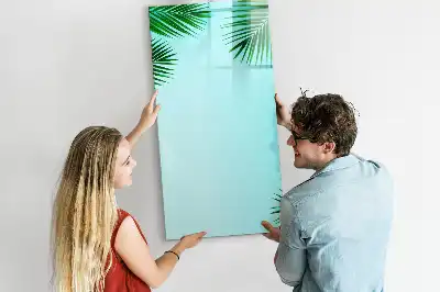 Magnetisk whiteboard til tør afstørring motiv med palmeblade