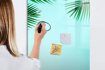 Magnetisk whiteboard til tør afstørring motiv med palmeblade