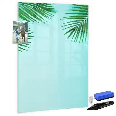 Magnetisk whiteboard til tør afstørring motiv med palmeblade