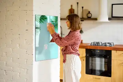 Magnetisk whiteboard til tør afstørring motiv med palmeblade