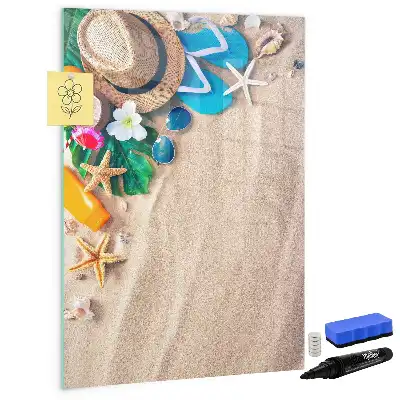 Magnetisk opslagstavle motiv af sandstrand