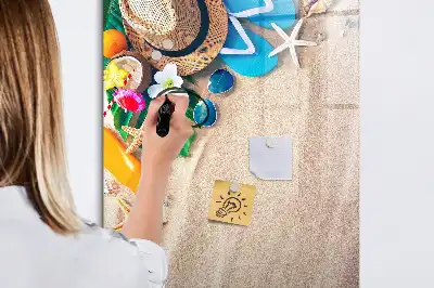 Magnetisk opslagstavle motiv af sandstrand