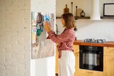 Magnetisk opslagstavle motiv af sandstrand