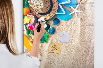 Magnetisk opslagstavle motiv af sandstrand