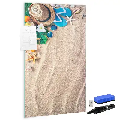 Magnetisk opslagstavle motiv af sandstrand