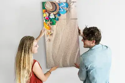 Magnetisk opslagstavle motiv af sandstrand