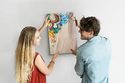 Magnetisk opslagstavle motiv af sandstrand