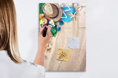 Magnetisk opslagstavle motiv af sandstrand