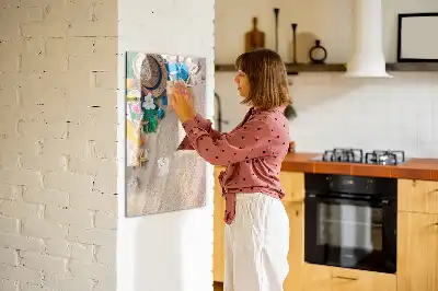 Magnetisk opslagstavle motiv af sandstrand