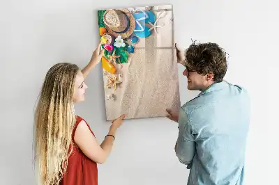 Magnetisk opslagstavle motiv af sandstrand
