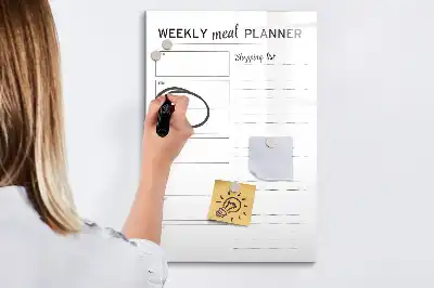 Magnetisk madplanstavle tørresletbar ugentlig planlægning