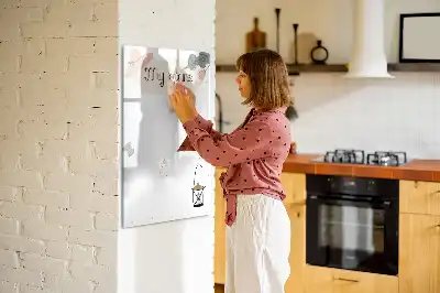 Magnetisk whiteboard med teksten Mine planer