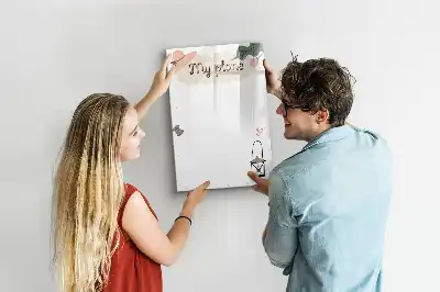 Magnetisk whiteboard med teksten Mine planer