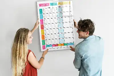 Magnetisk madplan til opslag tørreslettet tavle til ugentlig madplan