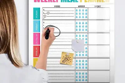 Magnetisk madplan til opslag tørreslettet tavle til ugentlig madplan
