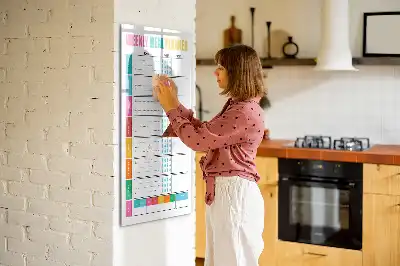 Magnetisk madplan til opslag tørreslettet tavle til ugentlig madplan