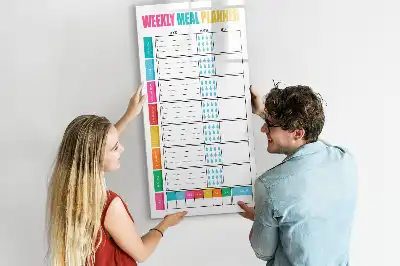 Magnetisk madplan til opslag tørreslettet tavle til ugentlig madplan
