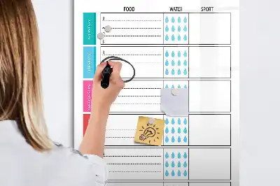 Magnetisk madplan til opslag tørreslettet tavle til ugentlig madplan