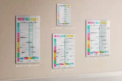 Magnetisk madplan til opslag tørreslettet tavle til ugentlig madplan
