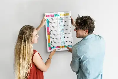 Magnetisk madplan til opslag tørreslettet tavle til ugentlig madplan