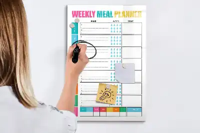 Magnetisk madplan til opslag tørreslettet tavle til ugentlig madplan