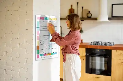 Magnetisk madplan til opslag tørreslettet tavle til ugentlig madplan