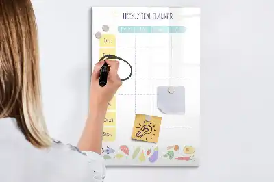 Magnetisk madplan tørreslette tavle til ugentlig madplan