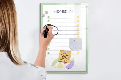 Magnetisk tørresletteboard til indkøbsliste