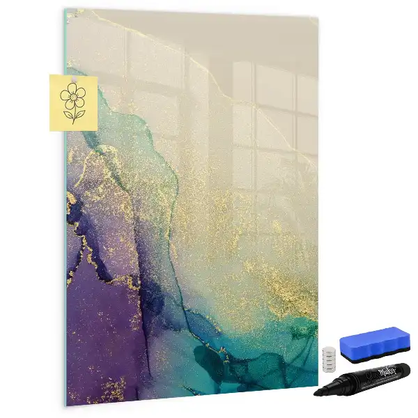 Tørreslette magnetisk board Farverig marmor