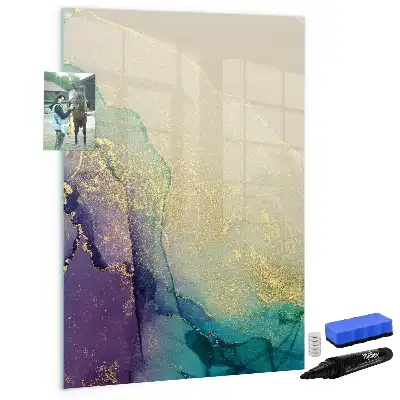 Tørreslette magnetisk board Farverig marmor