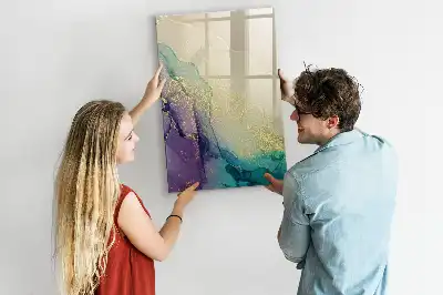 Tørreslette magnetisk board Farverig marmor
