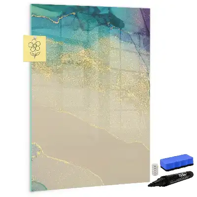 Magnetisk whiteboard med farverigt marmormønster