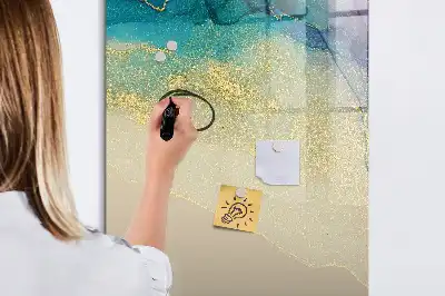Magnetisk whiteboard med farverigt marmormønster