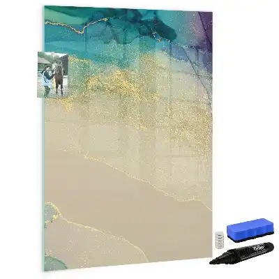 Magnetisk whiteboard med farverigt marmormønster