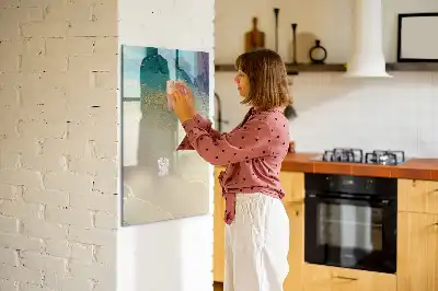 Magnetisk whiteboard med farverigt marmormønster