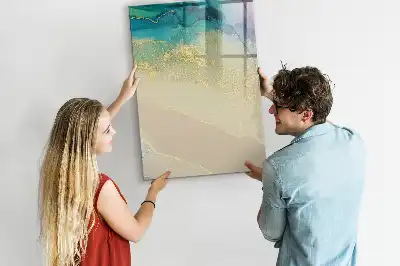 Magnetisk whiteboard med farverigt marmormønster
