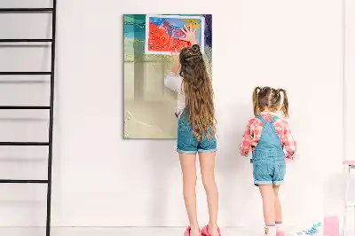 Magnetisk whiteboard med farverigt marmormønster