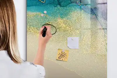 Magnetisk whiteboard med farverigt marmormønster