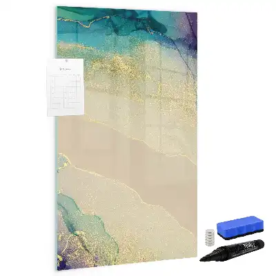 Magnetisk whiteboard med farverigt marmormønster